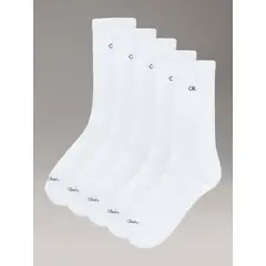 CALVIN KLEIN - Pack de 5 Calcetines Largos con Monograma Blanco