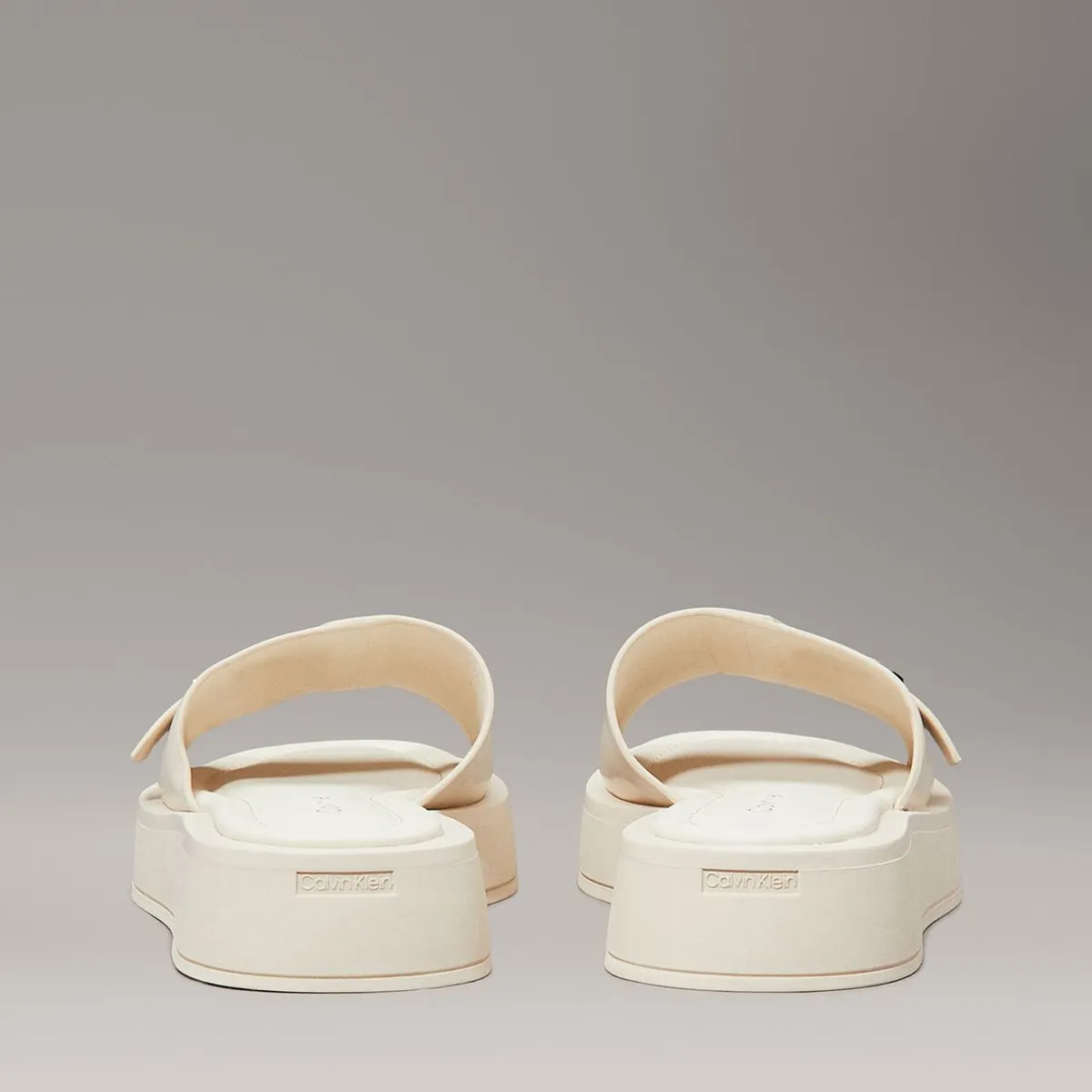CALVIN KLEIN - Sandalias de Cuero Flatform Calvin Klein Beige