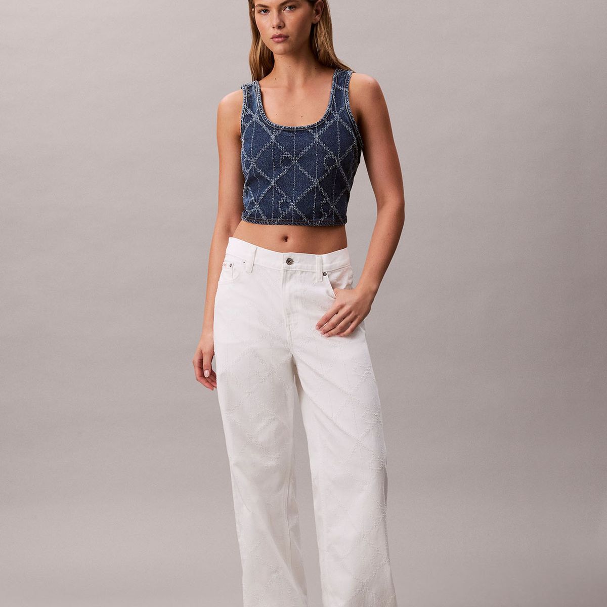 CALVIN KLEIN - Jeans Baggy de Talle Bajo Calvin Klein Blanco