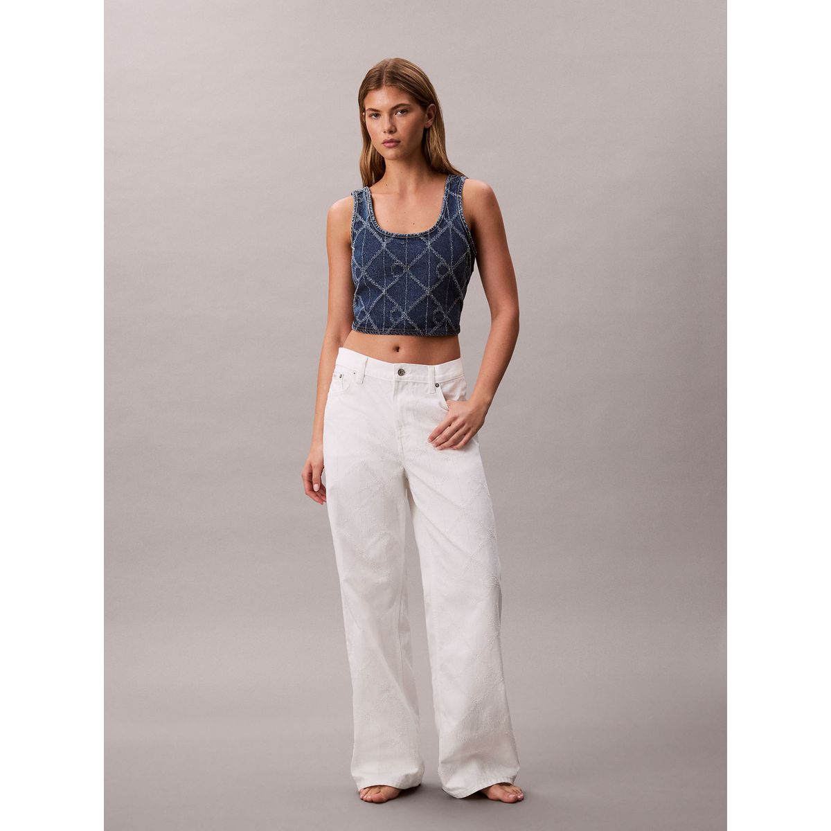 CALVIN KLEIN - Jeans Baggy de Talle Bajo Calvin Klein Blanco