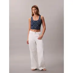 CALVIN KLEIN - Jeans Baggy de Talle Bajo Blanco