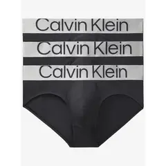 CALVIN KLEIN - Pack 3 Slips - Steel Micro Negro