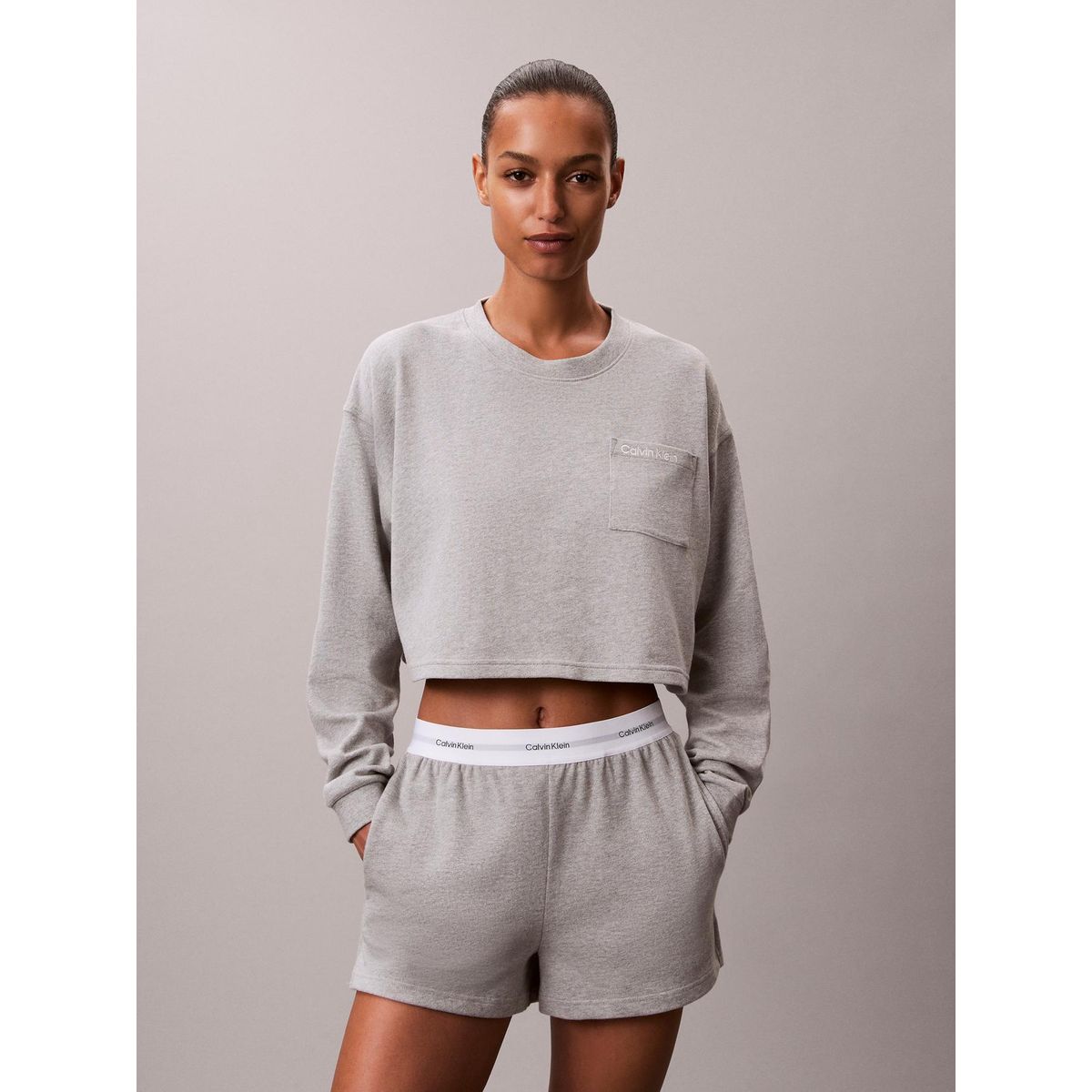 CALVIN KLEIN - Short de Pijama en Algodón Calvin Klein Gris