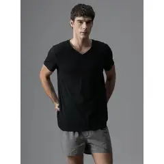 CALVIN KLEIN - Pack de 3 Camisetas Cuello V Cotton Classics Negro