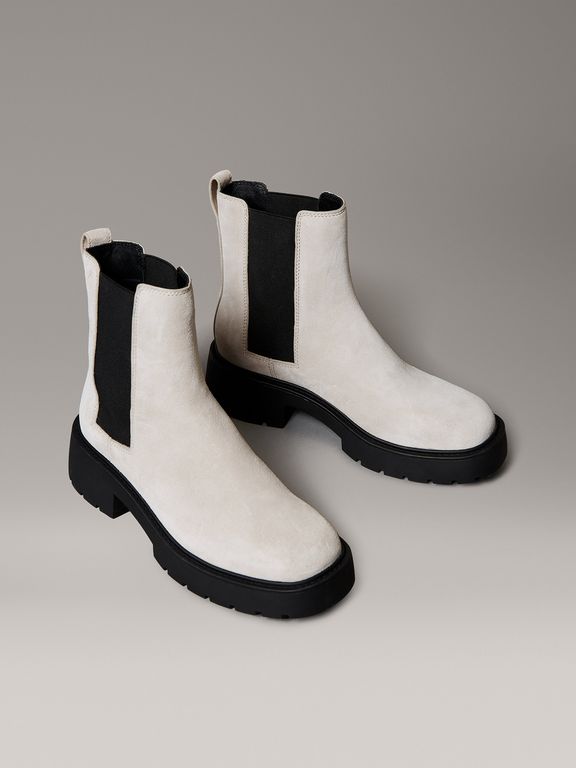 Botas Chelsea Chunky de Cuero Cafe