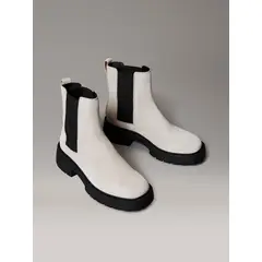 CALVIN KLEIN - Botas Chelsea Chunky de Cuero Cafe