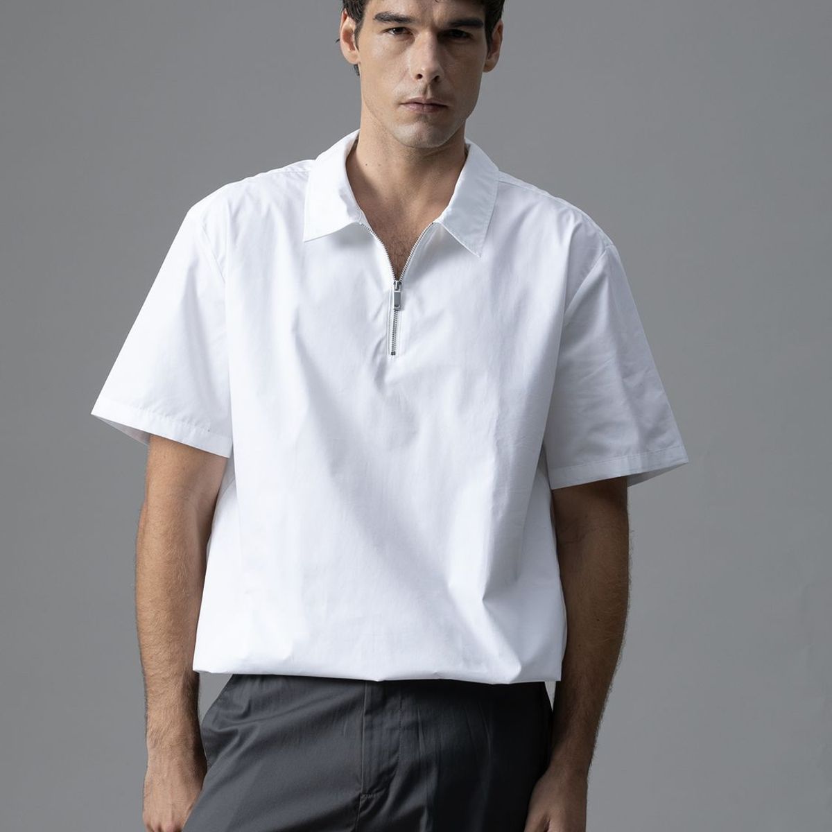 CALVIN KLEIN - Camisa con Cierre de Media Cremallera