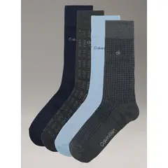 CALVIN KLEIN - Pack de 4 Calcetines de Algodón Multicolor