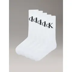 CALVIN KLEIN - Pack de 5 Calcetines Largos con Logo Blanco