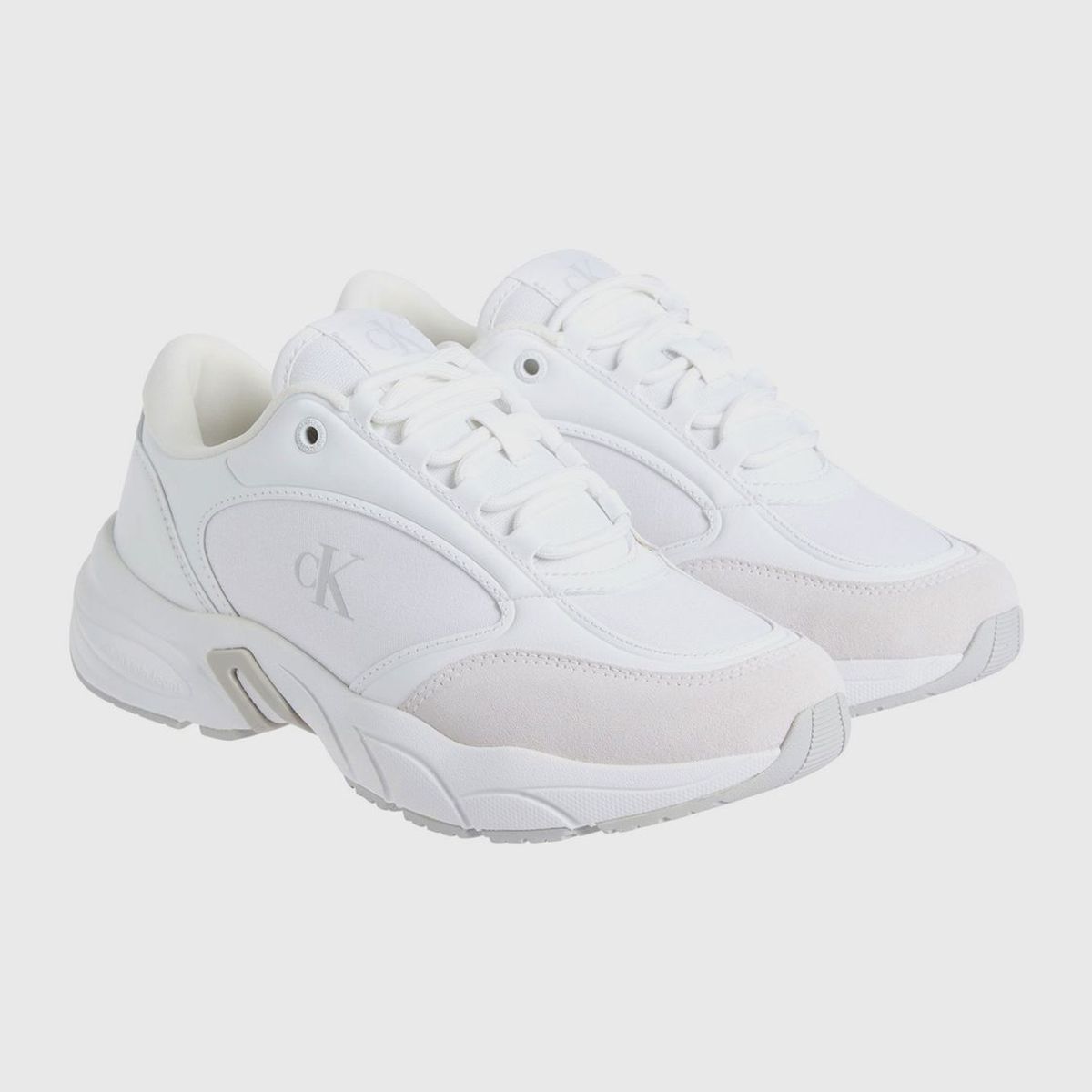 CALVIN KLEIN - Zapatillas de Cuero Retro Calvin Klein Blanco