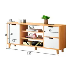 YOMYM - Mueble de TV Estilo Nórdico de 120cm en Color Madera de Arce Nórdico Para Salón
