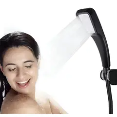 GENERICO - Cabezal Ducha Telefono Regadera Para Baño Alta Presión Negro
