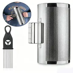 MOONCORE - Instrumento Percusión Cilindro Raspador Metálico Gris 12x5