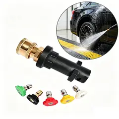 GENERICO - Kit Acople Rápido + 5 Boquillas Para Hidrolavadora Karcher