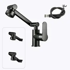 MOONCORE - Grifo De Lavabo Brazo Universal 1080° Con Manguera Flexible