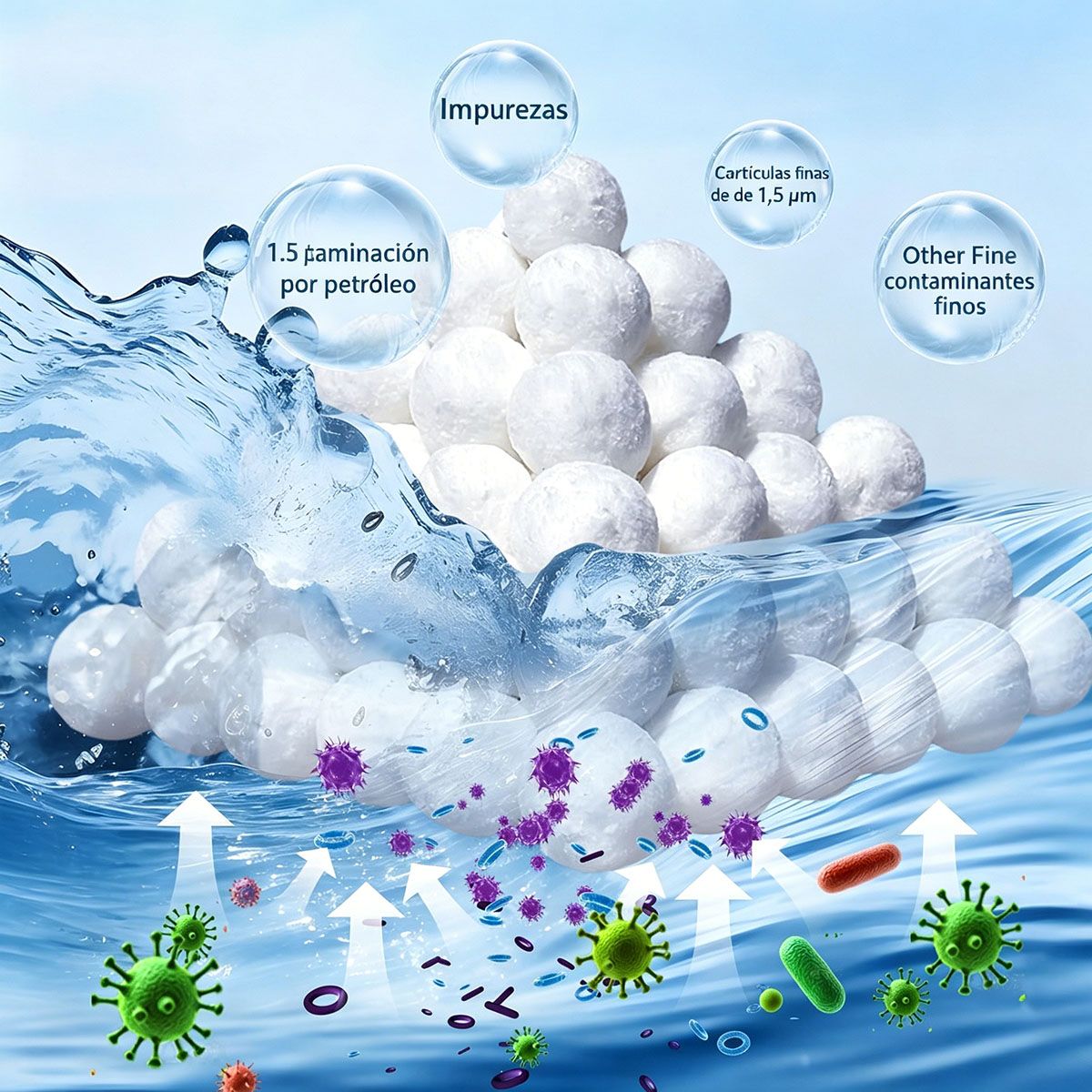 MOONCORE - Filtro De Bolas Ecológicas Para Piscinas Y Acuarios 700g，Reutilizable y ecológico