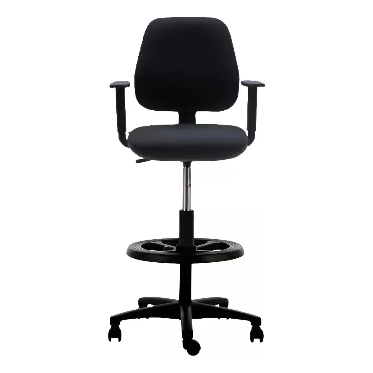 KUANGYE - Silla De Cajero Con Brazos Regulables Color Negro Material Del Tapizado Tela