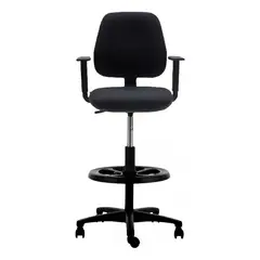 KUANGYE - Silla De Cajero Con Brazos Regulables Color Negro Material Del Tapizado Tela