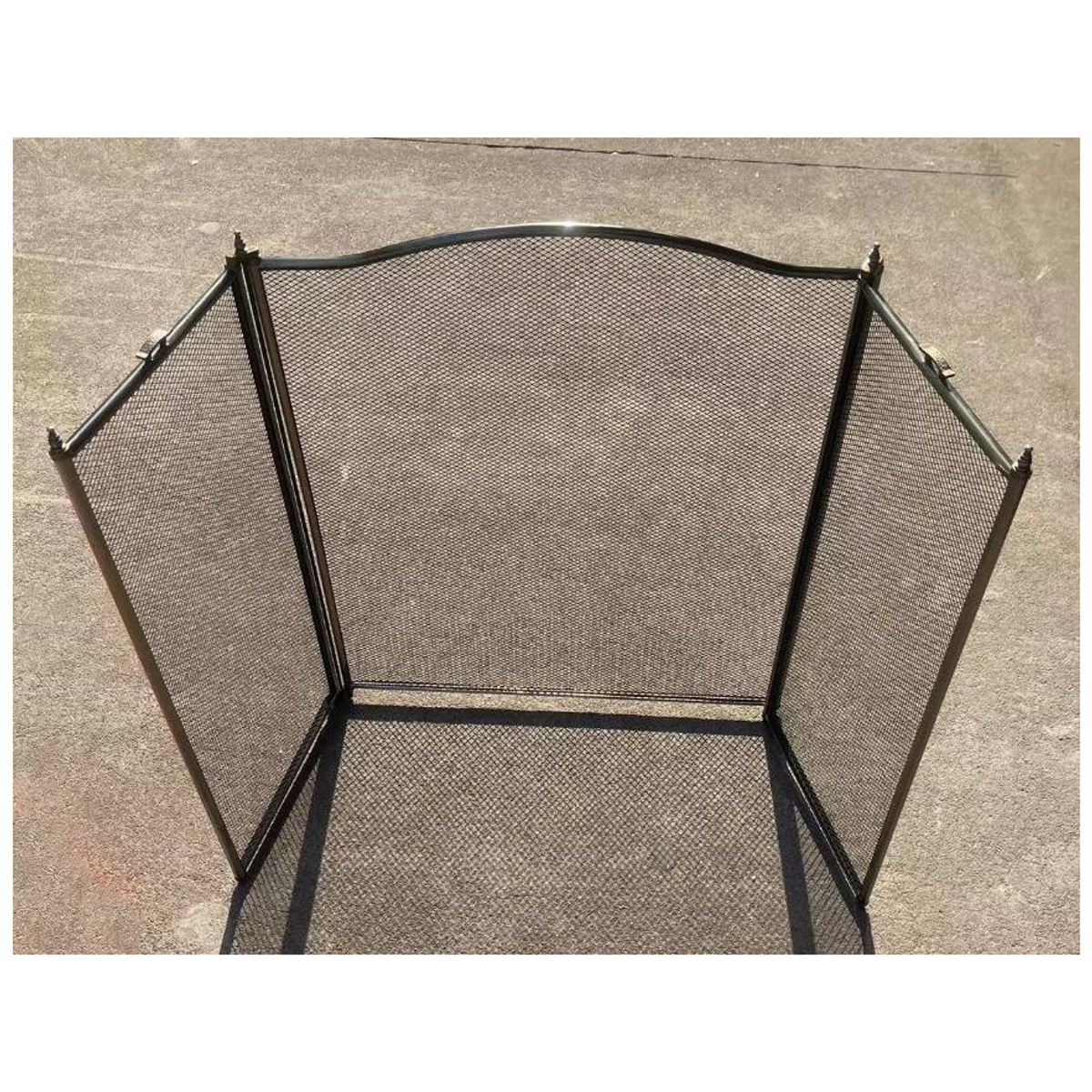 KUANGYE - Pantalla para chimenea de 3 paneles de hierro forjado 130cm x 75cm Protector contra chispas