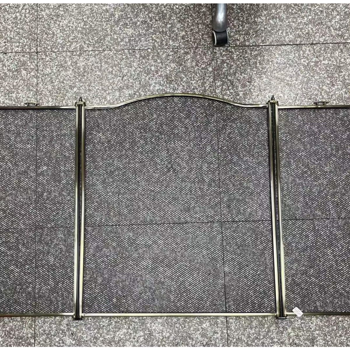 KUANGYE - Pantalla para chimenea de 3 paneles de hierro forjado 130cm x 75cm Protector contra chispas