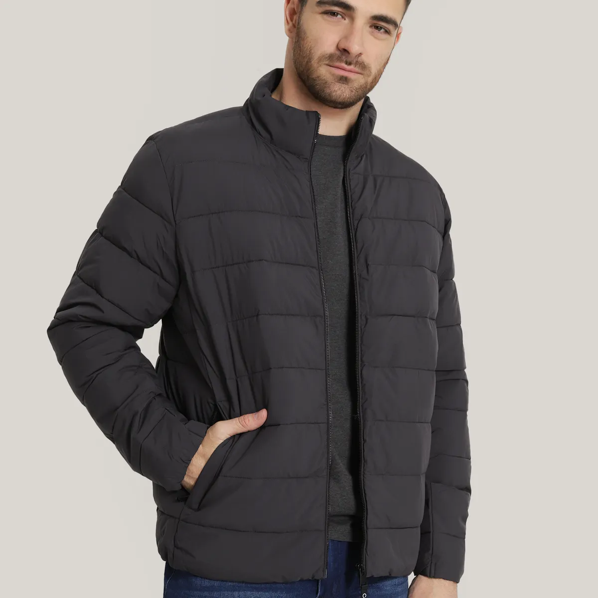 CALVIN KLEIN - Parka Stretch Pufer Calvin Klein Gris