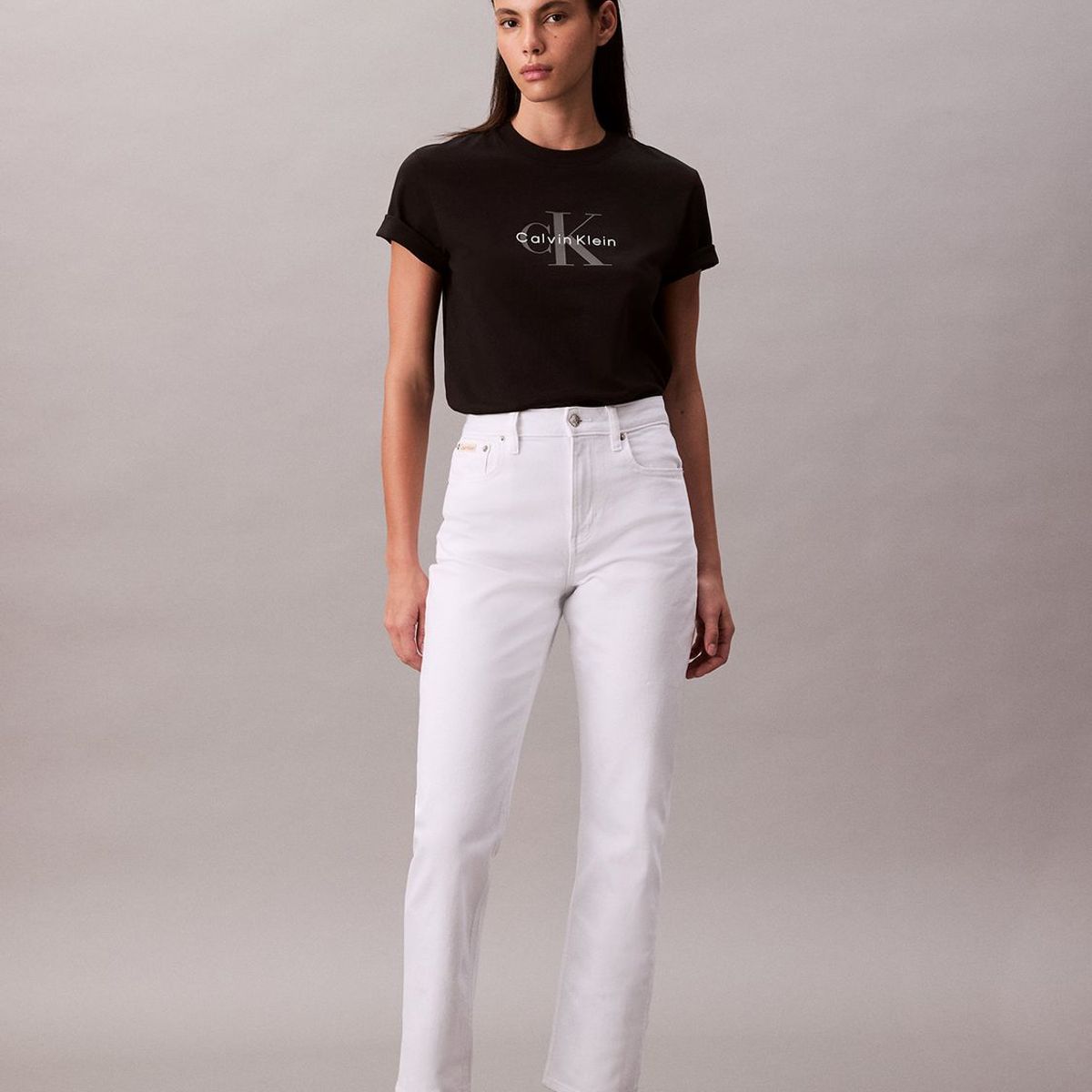 CALVIN KLEIN - Polera Clásica con Monograma Estampado