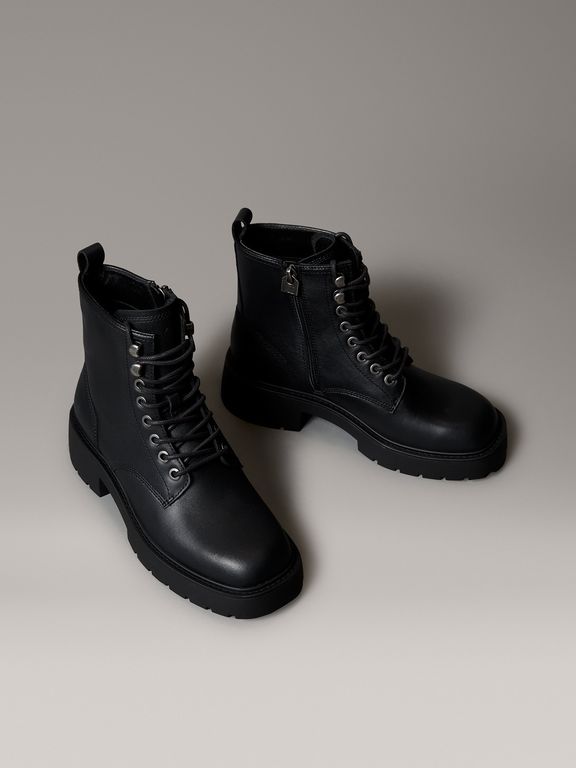 Botas Chunky de Cuero Negro