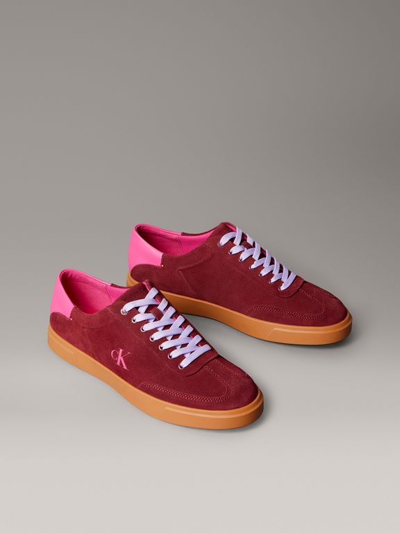 Zapatillas de Ante de Caña Baja Rojo