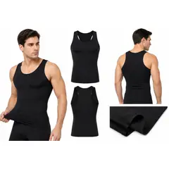 GENERICO - Camiseta Reductora Deportiva para Hombre Compresión Moldeadora