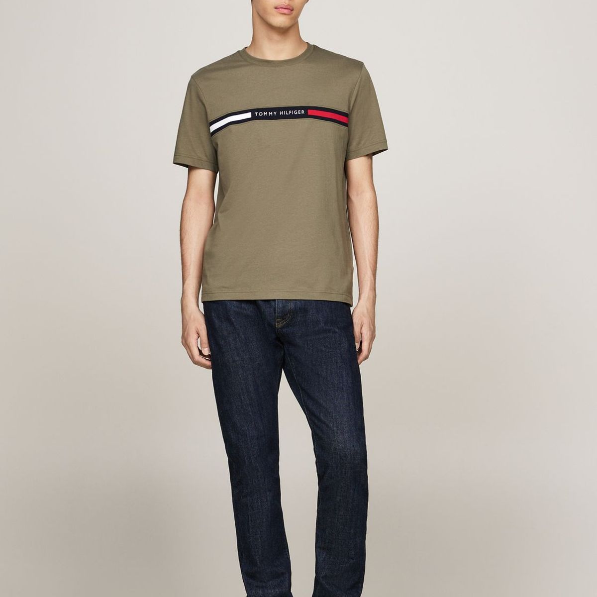 TOMMY HILFIGER - Polera Hombre Chest Insert Logo Verde Tommy Hilfiger