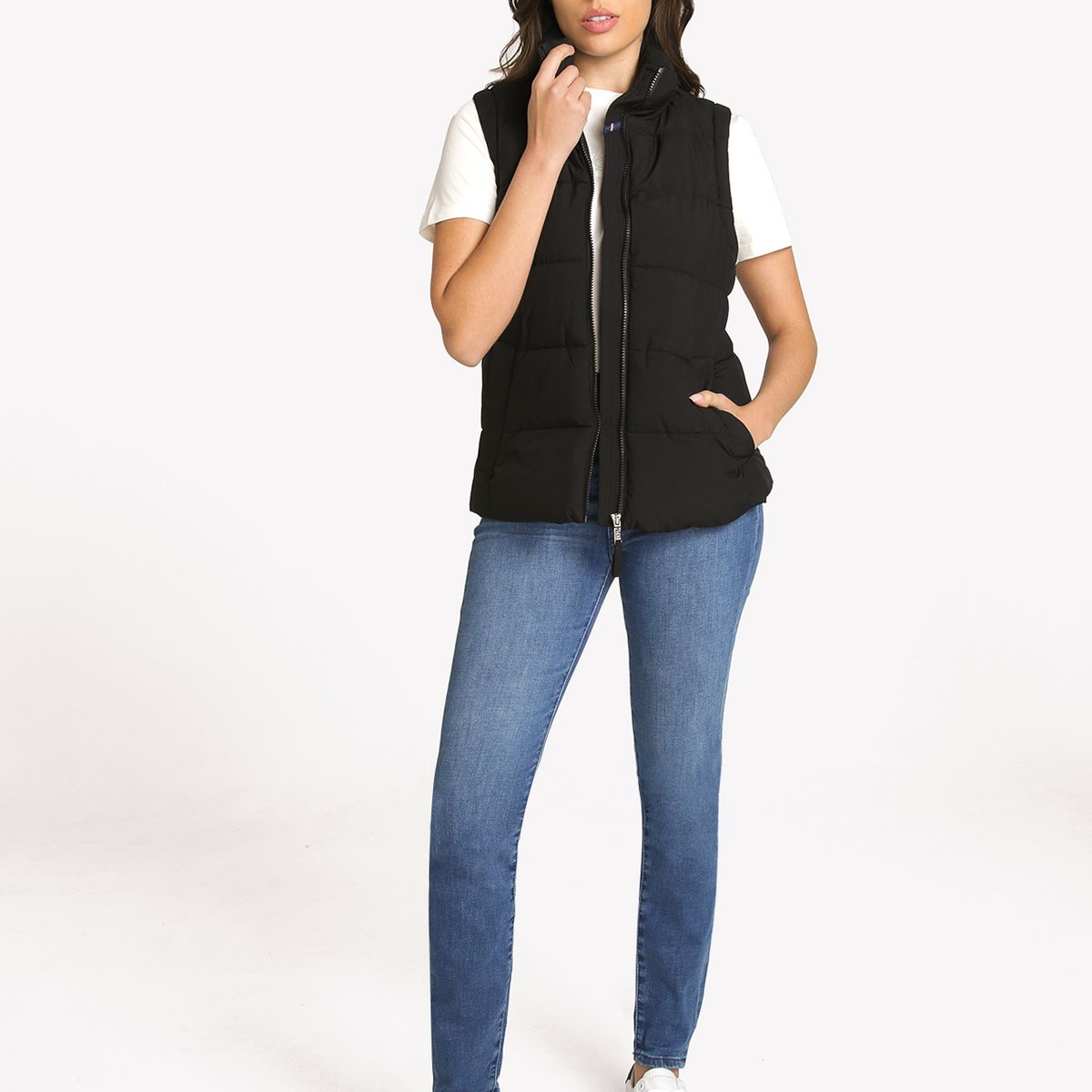 TOMMY HILFIGER - Parka Vest De Cuello Alto Negro Tommy Hilfiger
