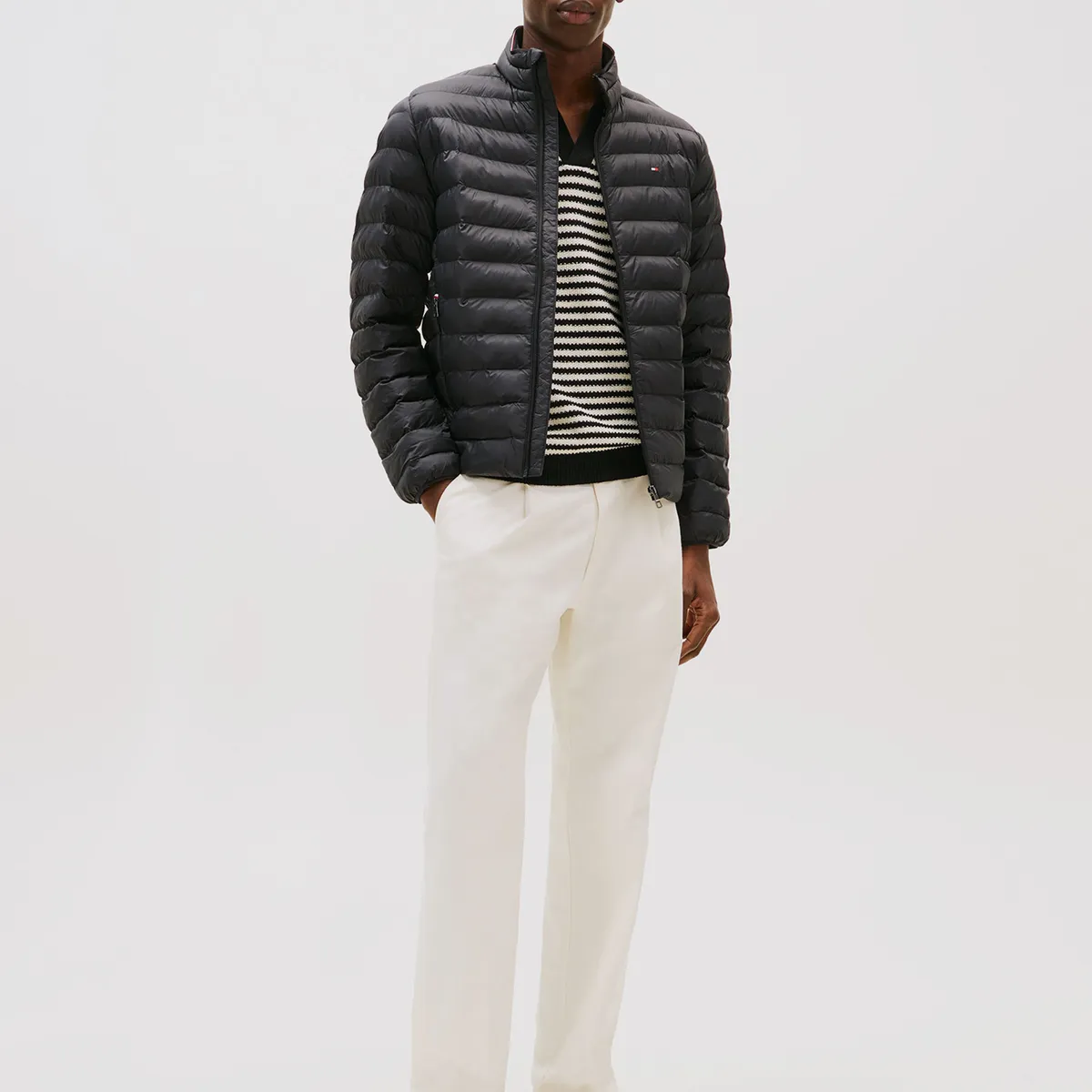 TOMMY HILFIGER - Parka Packable Solid Con Logo Negro Tommy Hilfiger