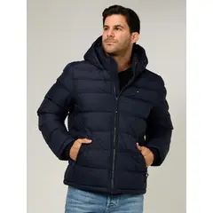 TOMMY HILFIGER - Parka Acolchada Con Gorro Azul