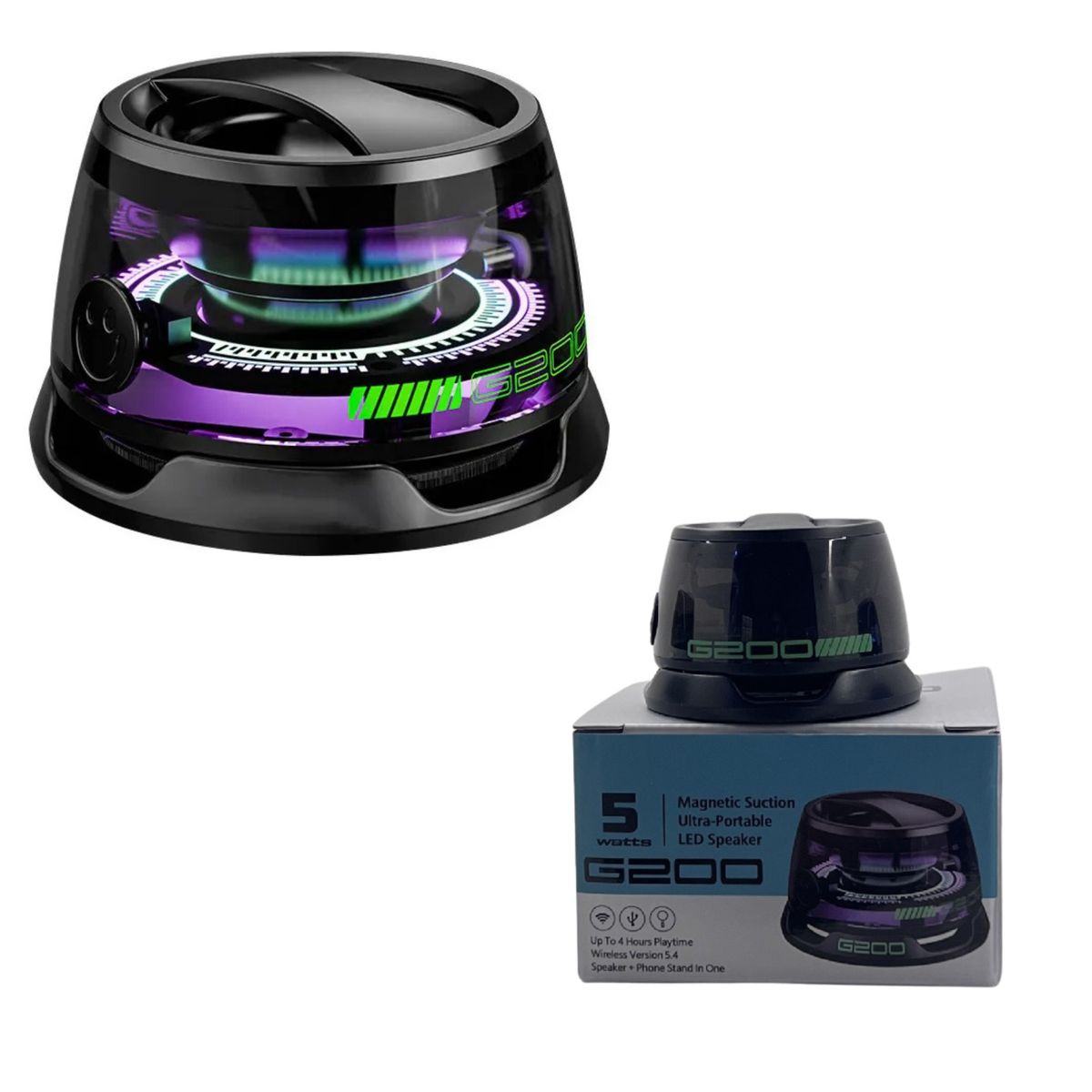GENERICO - Parlante Portátil Led Rgb - Sonido Hd, Radio Fm, Usbmicrosd