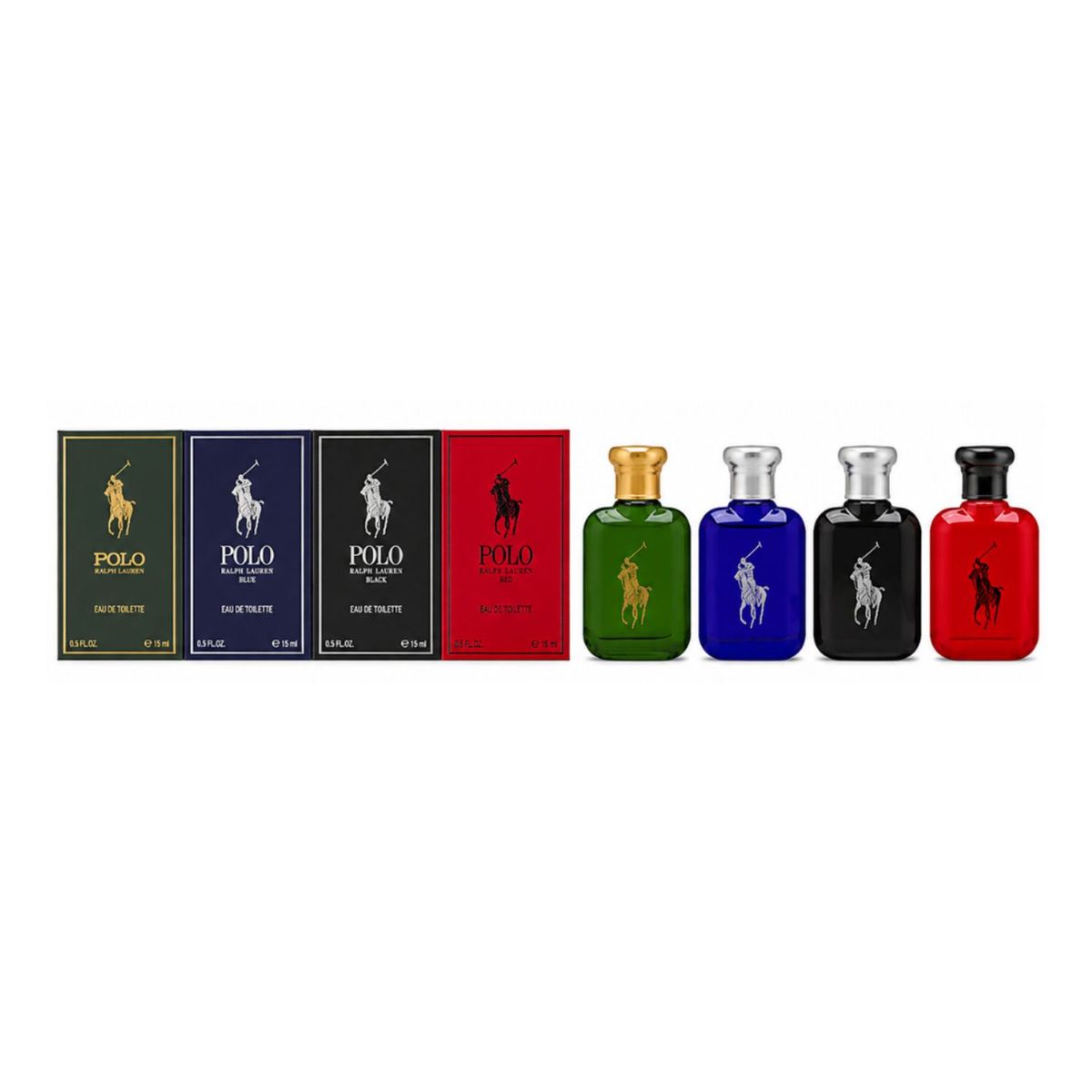 RALPH LAUREN - RALPH LAUREN MINI ESTUCHE 4PZAS EDT POLO GREEN 15ML+POLO BLUE 15ML+POLO BLACK 15ML+POLO RED 15ML