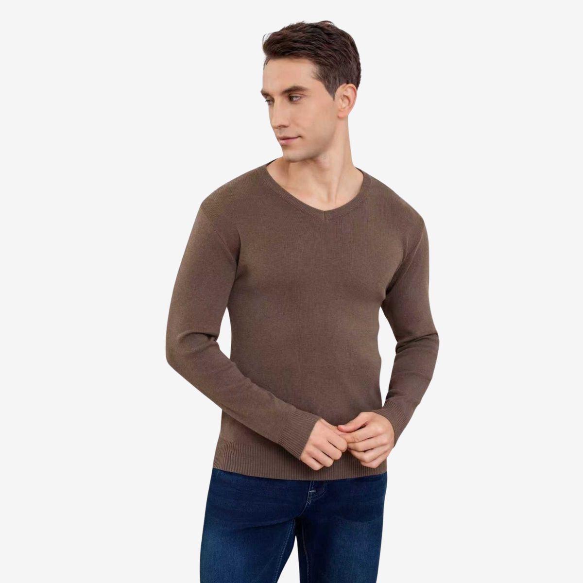 LIKE SHOP - Sweater Tejido Hilo Hombre Cuello V Colores 151