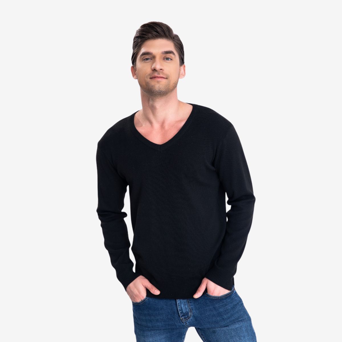 LIKE SHOP - Sweater Tejido Hilo Hombre Cuello V Colores 151