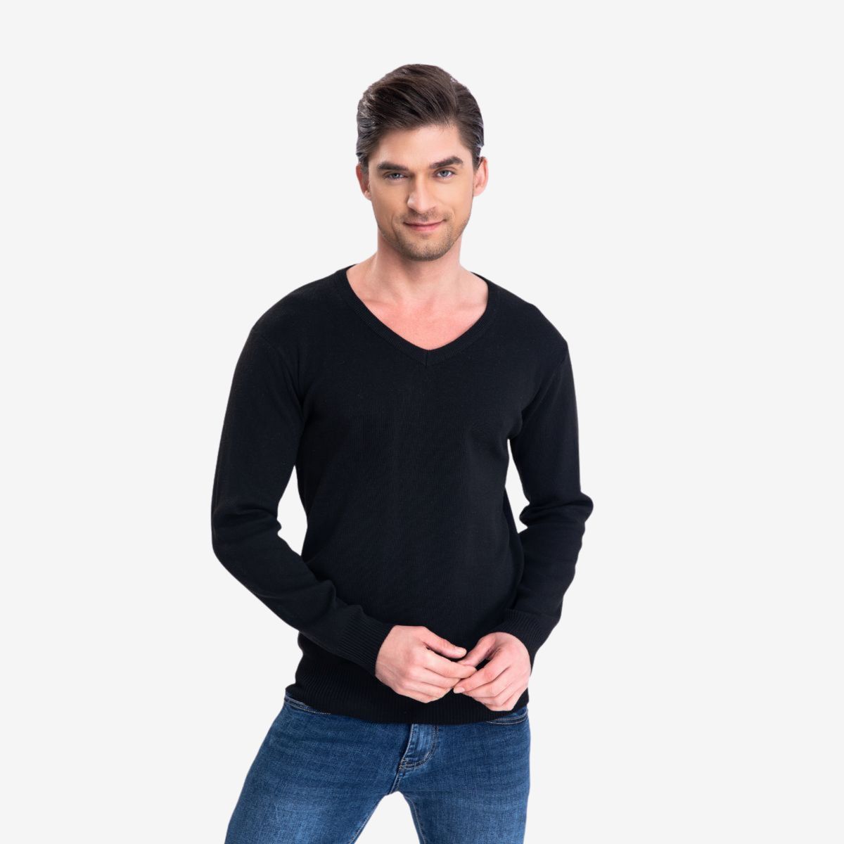 LIKE SHOP - Sweater Tejido Hilo Hombre Cuello V Colores 151