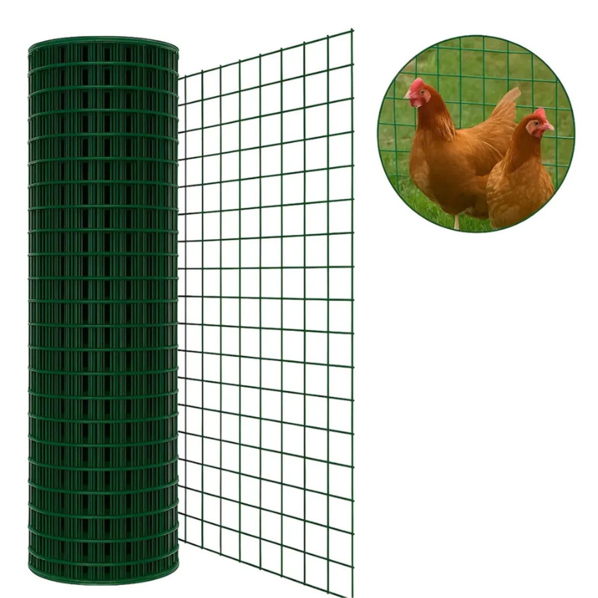 GENERICO - Malla Soldada Plastificada Verde 12 Alto 90cm X Largo 3mts