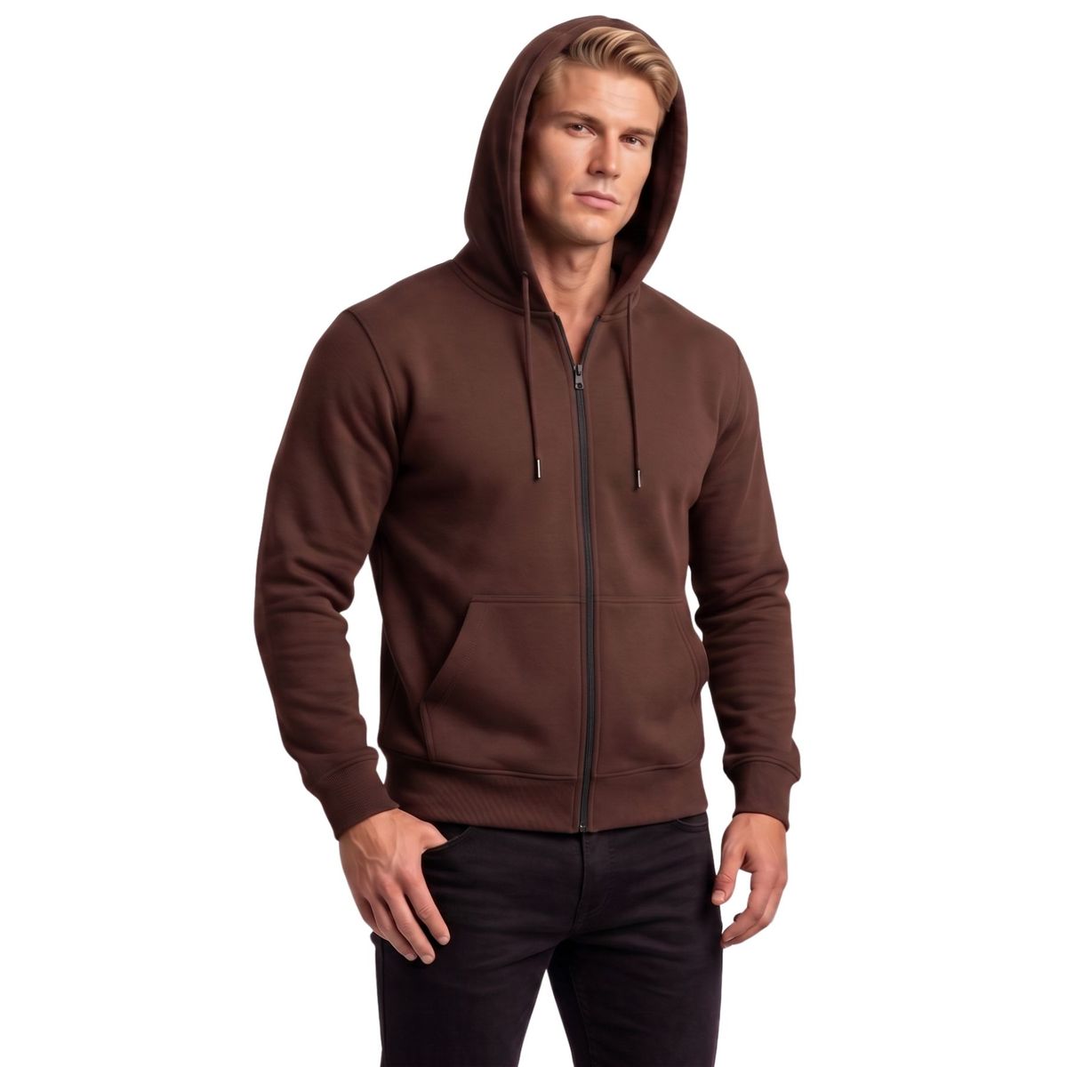 LOOK SHOP - Polerón Hombre Con Capucha Y Cierre. Delgado Verano Unisex 3017