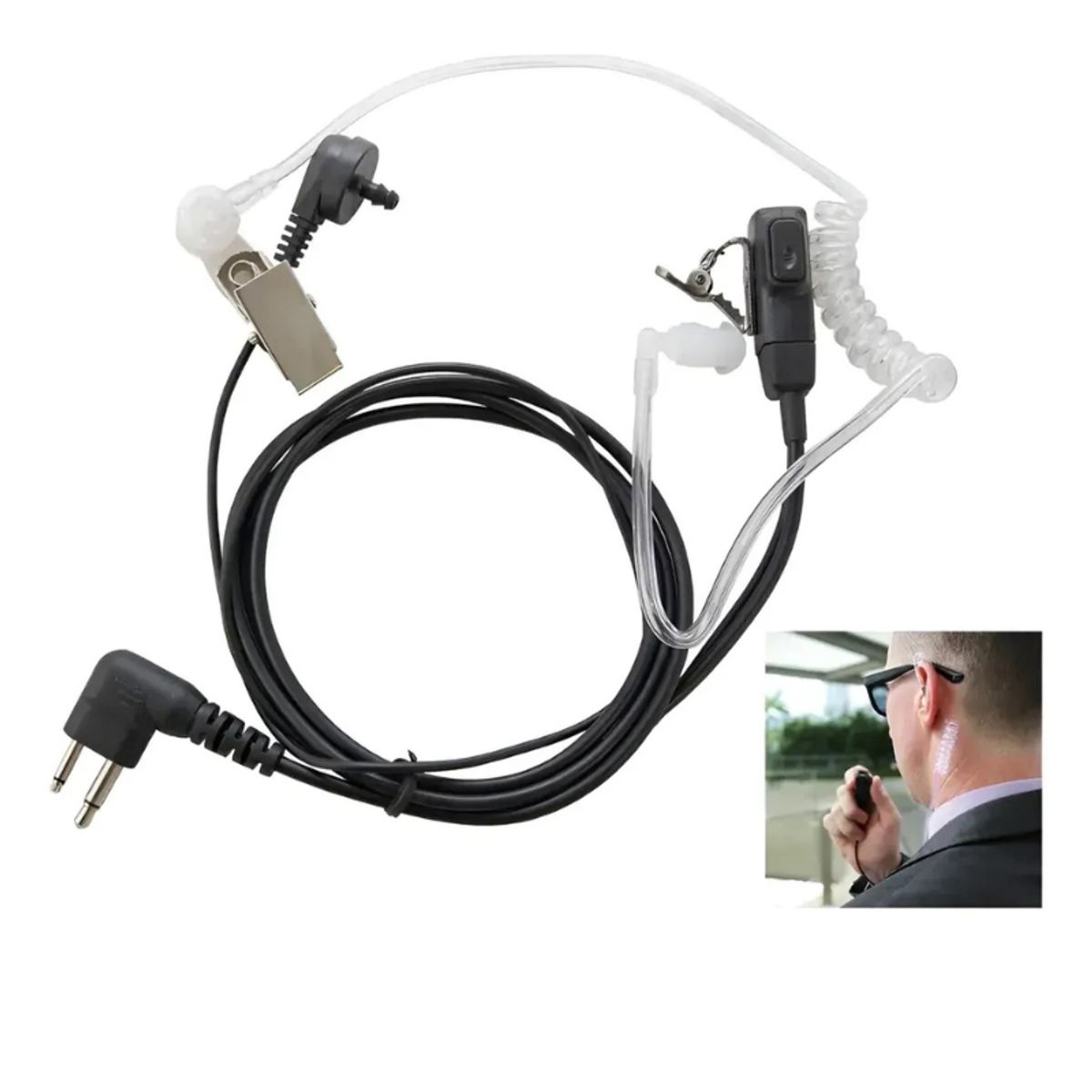GENERICO - Auriculares Manos Libres Radio Baofeng Walkie Talkie Set X2