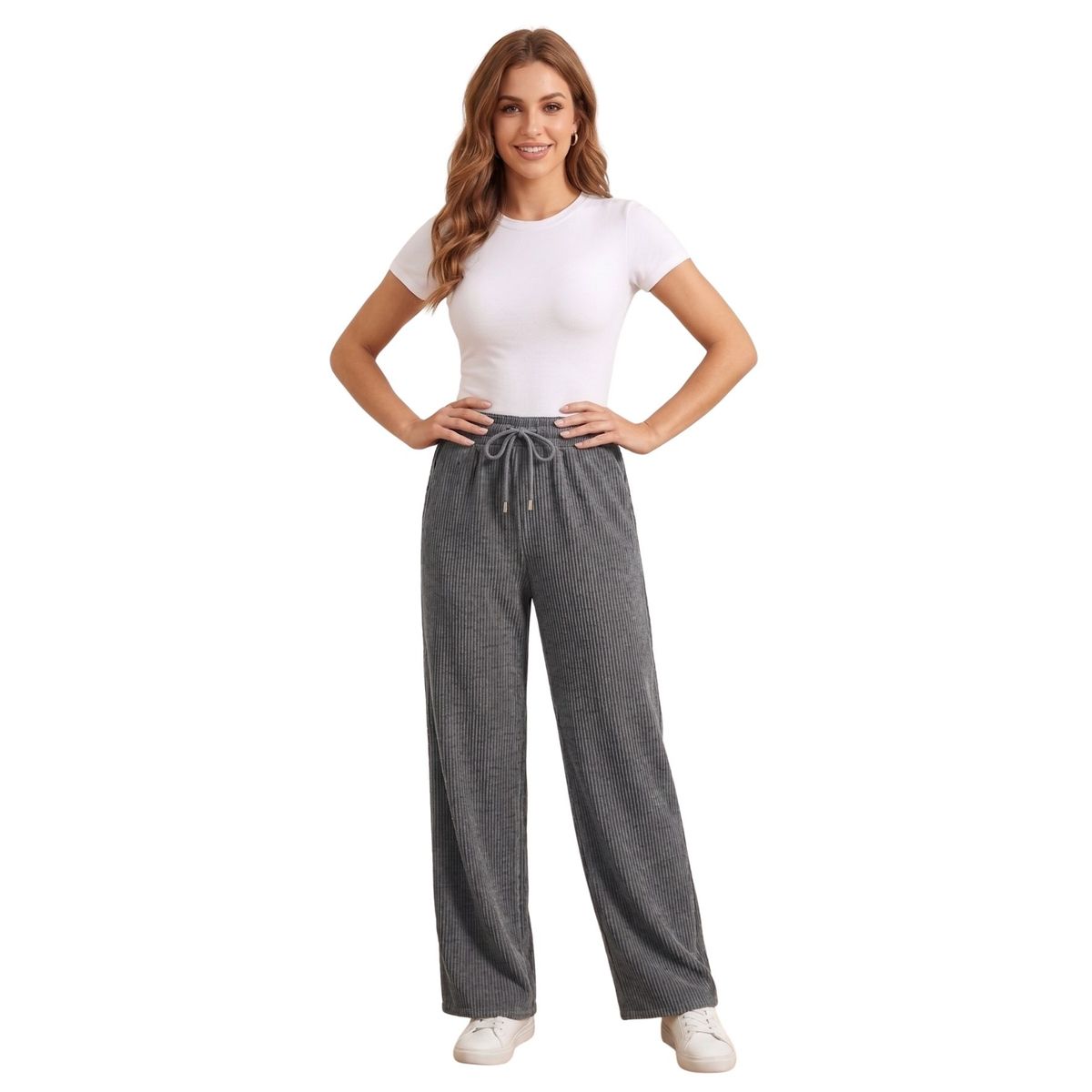 LOOK SHOP - Pantalón Mujer Recto, Buzo Jogger Versátil, Interior Polar 0004