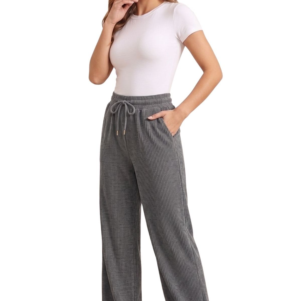 LOOK SHOP - Pantalón Mujer Recto, Buzo Jogger Versátil, Interior Polar 0004