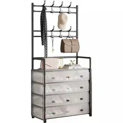 GENERICO - Perchero Multifuncional Con Zapatero 5 Niveles Con Tapa Organizador Ropa Calzado Hogar