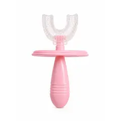 GENERICO - Cepillo Dental Infantil U 360 Silicona Suave Con Tapa Niño Niña Rosa