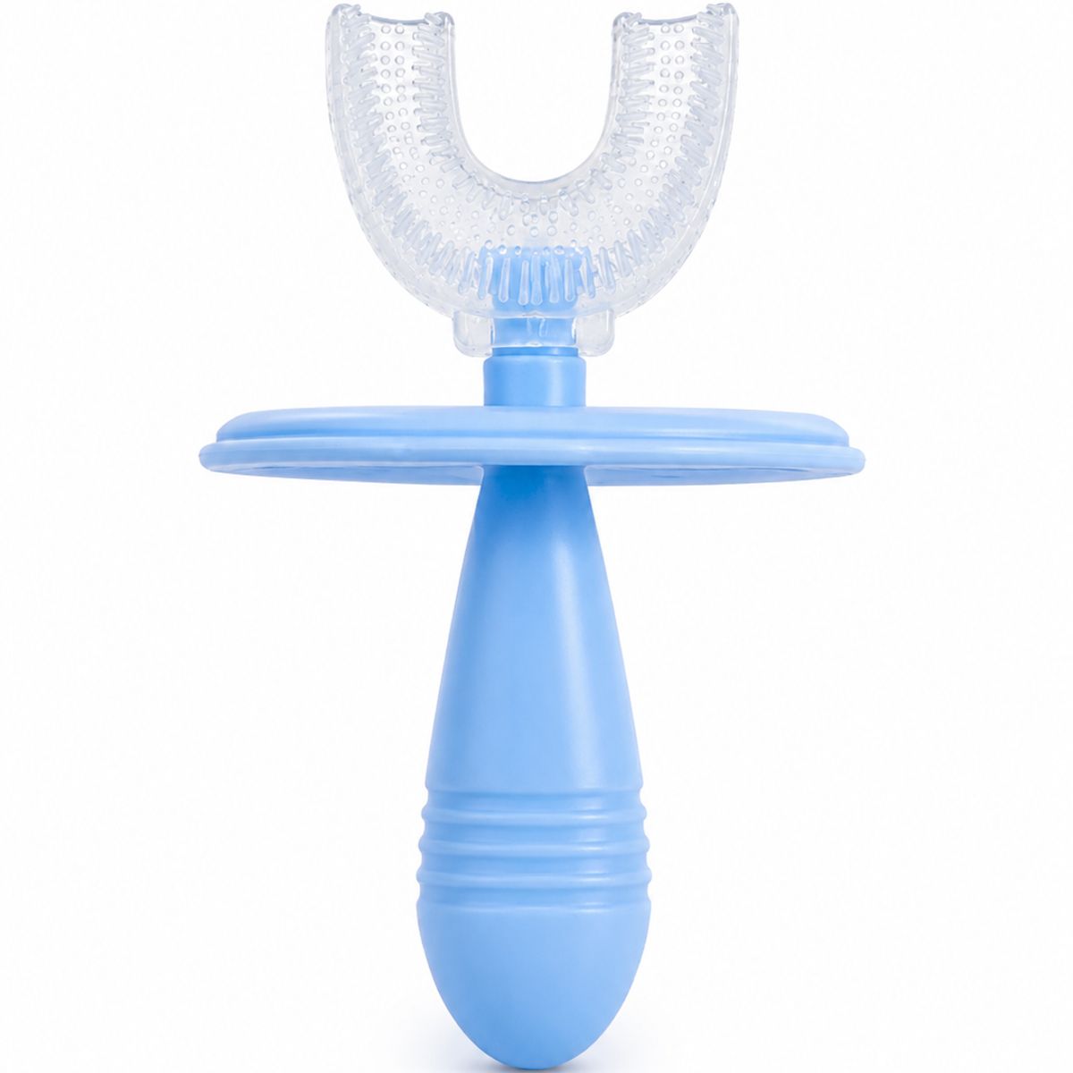 GENERICO - Cepillo Dental Infantil U 360 Silicona Suave Con Tapa Niño Niña Azul