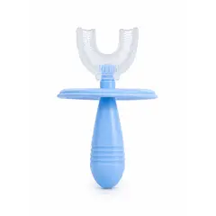 GENERICO - Cepillo Dental Infantil U 360 Silicona Suave Con Tapa Niño Niña Azul