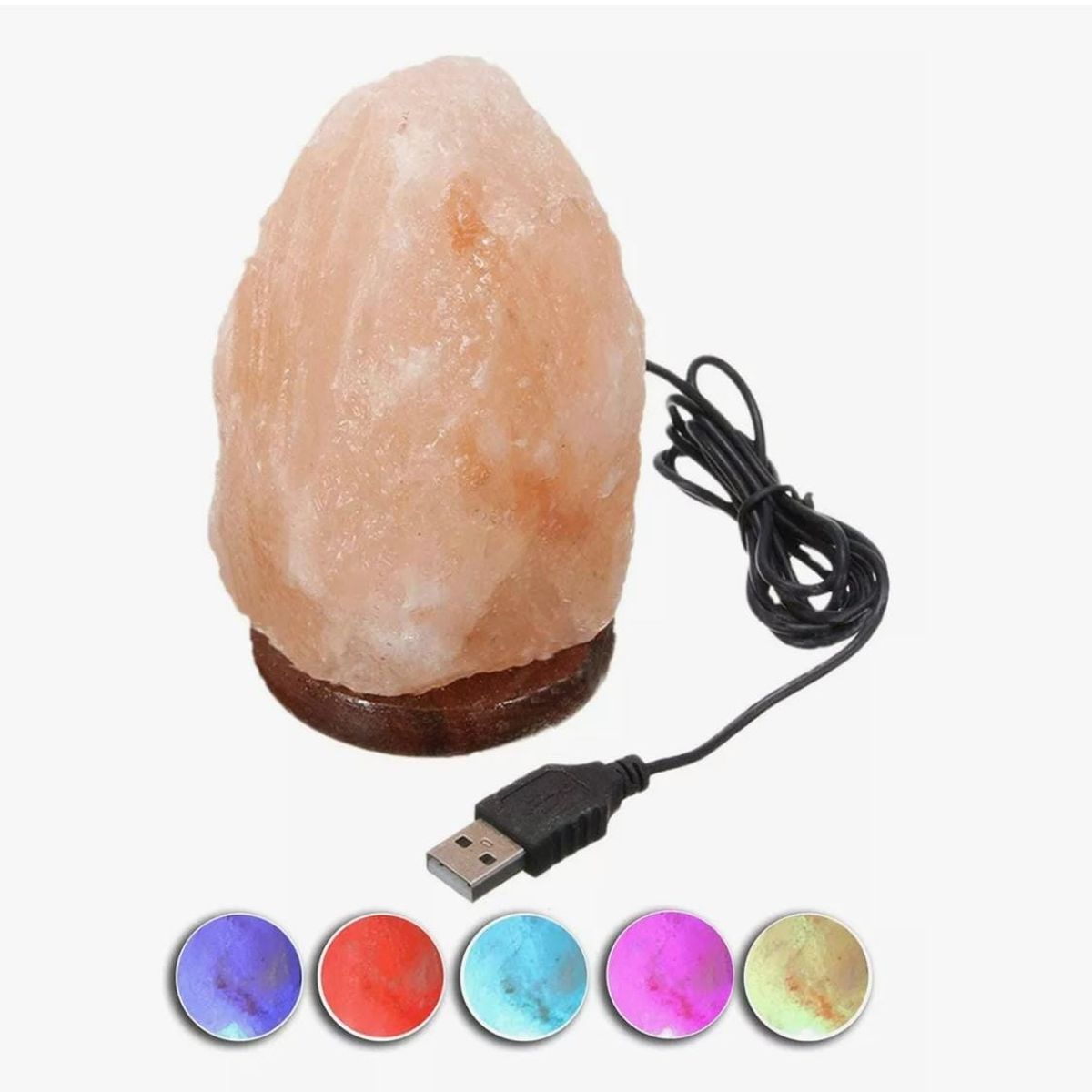 GENERICO - Lampara De Sal Del Himalaya Piedra 7 Cambios De Color