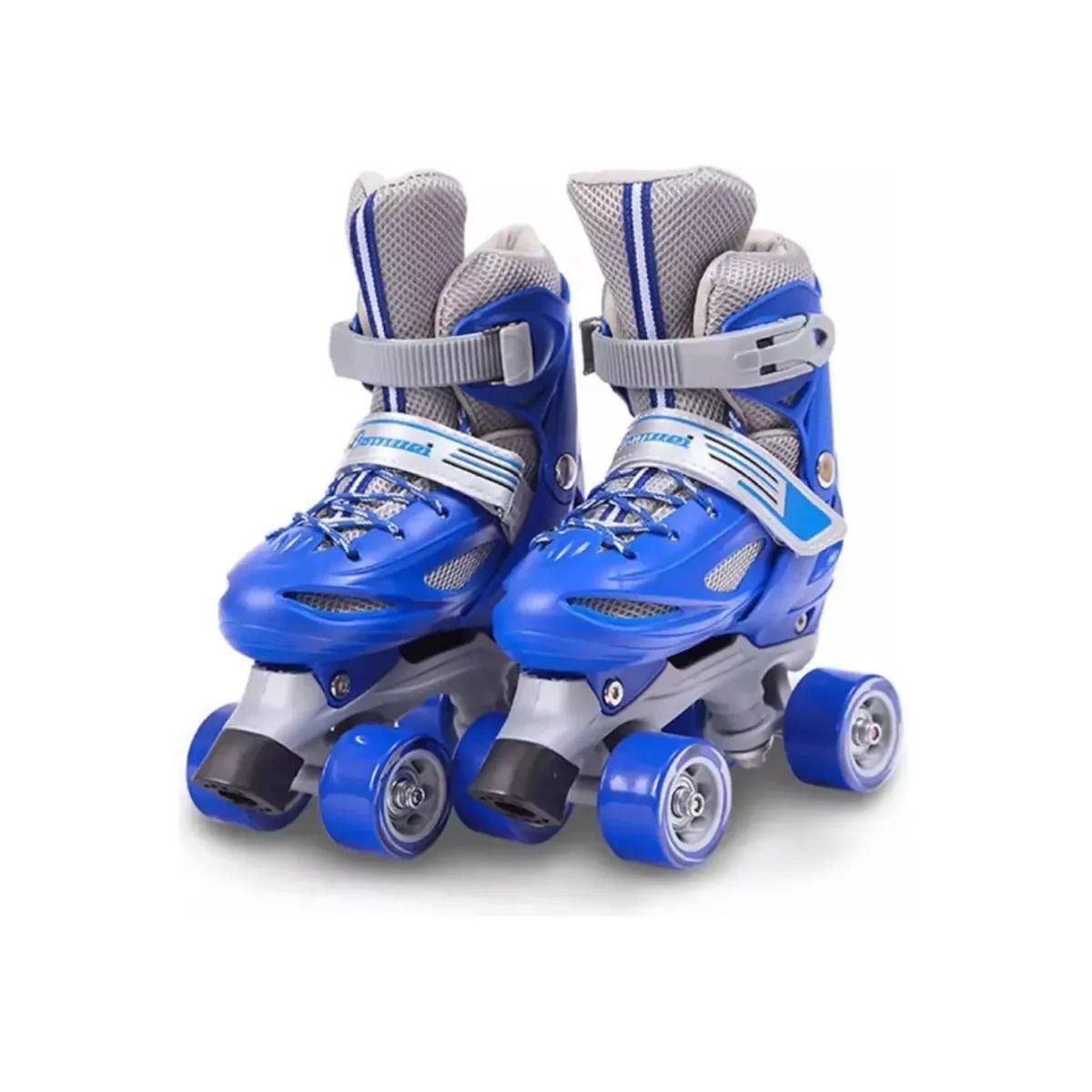 GENERICO - Patines 4 Rueda Ajustable + Kit De Seguridad y Casco Azul