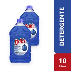 GENERICO - Pack 2 Detergentes Liquido Briks 5 Litros Concentrado Azul